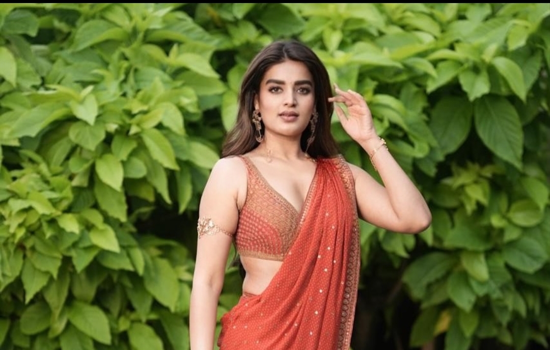 ஆப்பிள் நிற ஆடையில் கலக்கும் நடிகை நிதிஅகர்வால்
