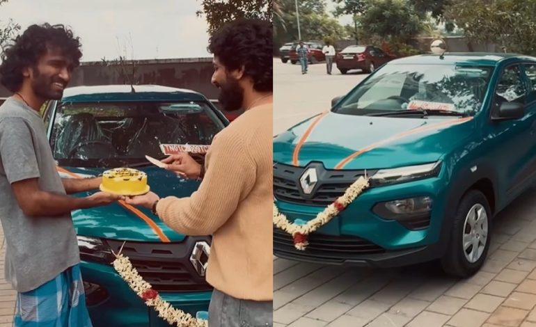 நண்பேன்டா… காரை பரிசாக கொடுத்த பிரதீப் ரங்கநாதன்